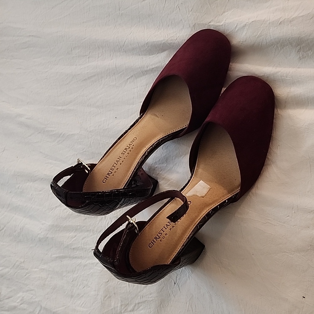 Burgandy Chritian sirjano size 7.5 from payless block heel